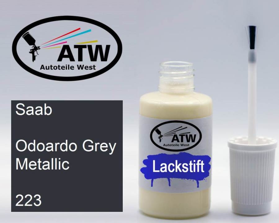 Saab, Odoardo Grey Metallic, 223: 20ml Lackstift, von ATW Autoteile West.